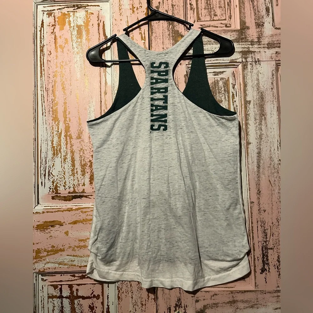 Spartan Women's white and Green reversable Tank Top